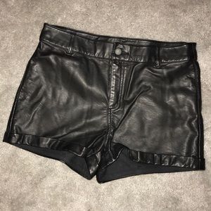 Black Fo-Leather Shorts